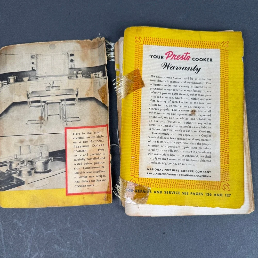 Vintage Presto Pressure Cooker Recipe Books Model 40 Instructions Set Fair